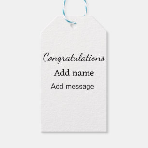 Congratulations add name message simple graduate gift tags