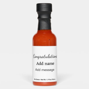 Congratulations add name message simple graduate  hot sauces