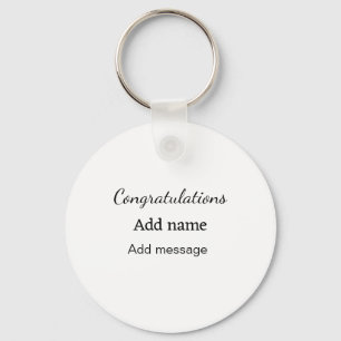 Congratulations add name message simple graduate keychain