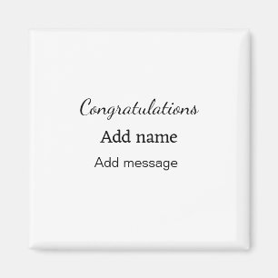 Congratulations add name message simple graduate  magnet