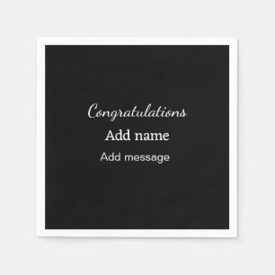 Congratulations add name message simple graduate napkins
