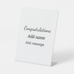 Congratulations add name message simple graduate pedestal sign
