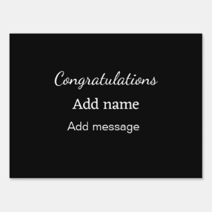 Congratulations add name message simple graduate  sign