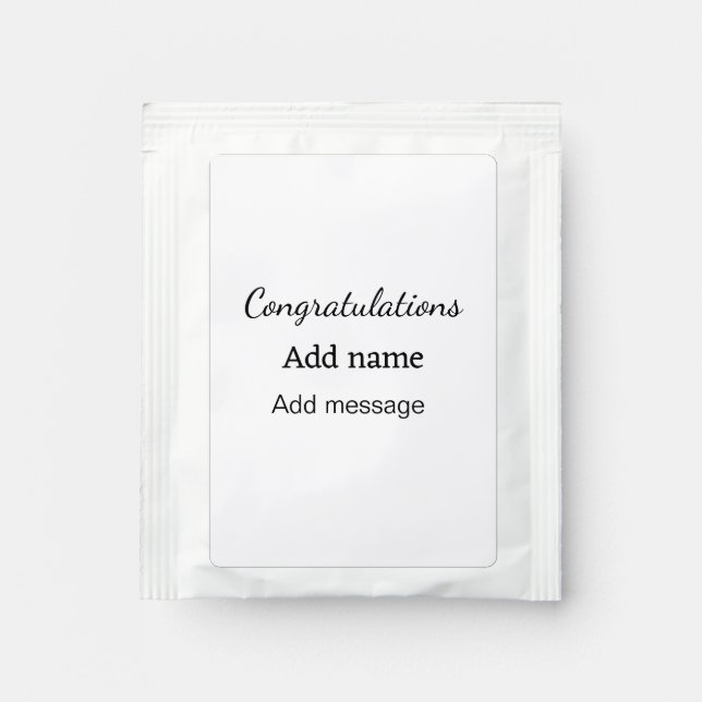 Congratulations add name message simple graduate  tea bag drink mix (Front)