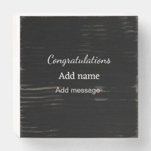 Congratulations add name message simple graduate  wooden box sign