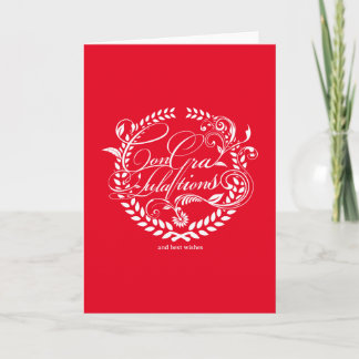Congratulations and best wishes (white ver.) card