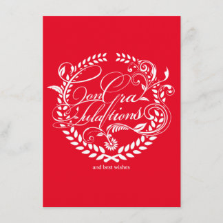 Congratulations and best wishes (white ver.) card