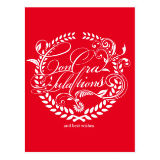 Congratulations and best wishes (white ver.) postcard