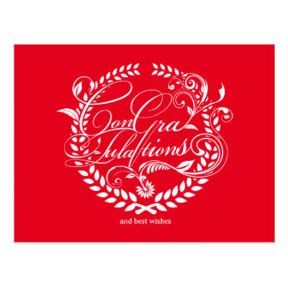 Congratulations and best wishes (white ver.) postcard