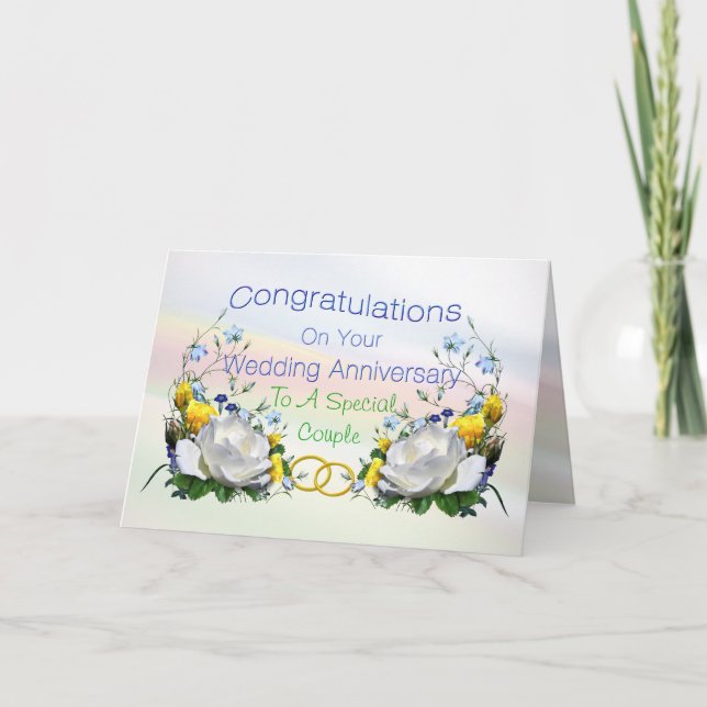 Congratulations Anniversay Roses Card (Front)