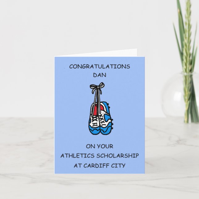Congratulations Athletics Scholarship  Card (Front)