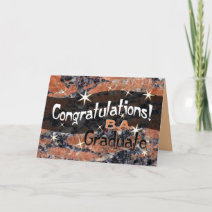 Congratulations B.A. Graduate Orange and Black Card