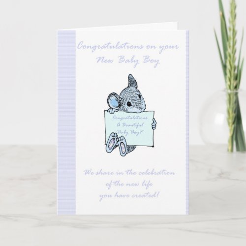 Congratulations Baby Boy Card New Baby Card