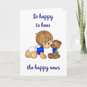 CONGRATULATIONS BABY BOY W/ HELP FROM TEDDYBEAR CARD