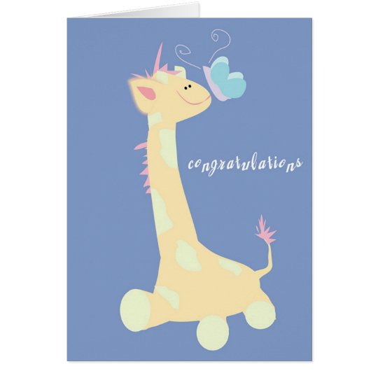 Congratulations (Baby Giraffe / Butterfly) Card | Zazzle.com