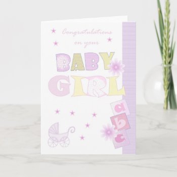 Congratulations Baby Girl Card  New Baby Card by moonlake at Zazzle