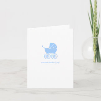 Congratulations Baby Shower Card Blue Stroller
