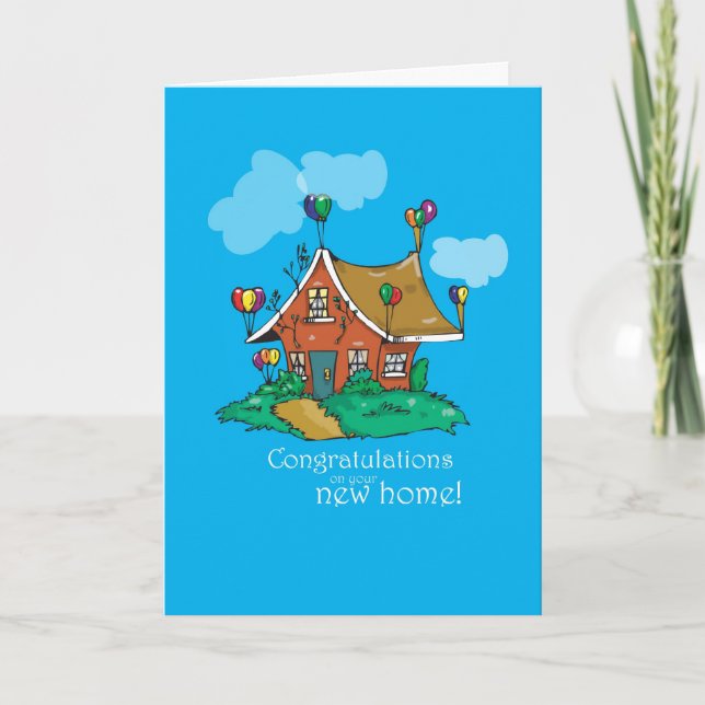 Congratulations Balloon House Card (Front)