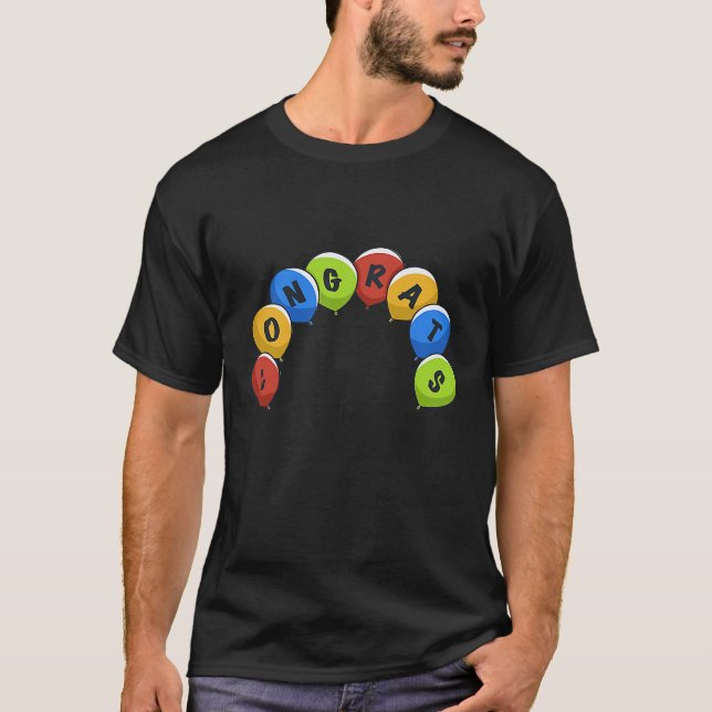 Congratulations Balloons Celebration T-Shirt (Front)