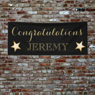 Congratulations banner for any occasion gold stars