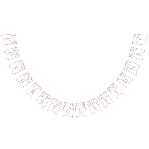 Congratulations Banner Light PInk Silver Confetti