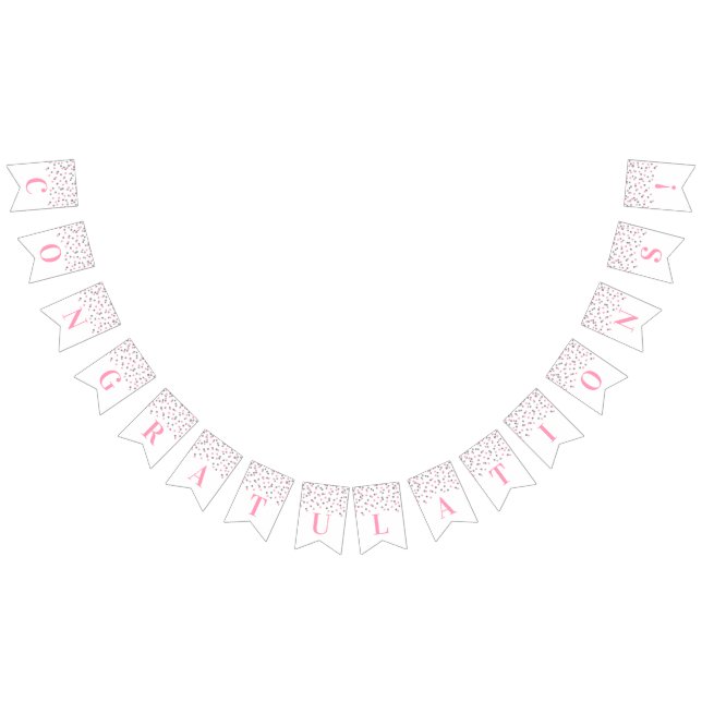 Congratulations Banner Light PInk Silver Confetti (All)