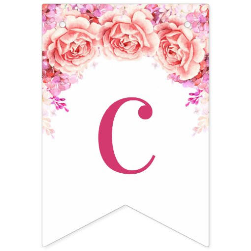 Congratulations Banner Pink Watercolor Flowers 