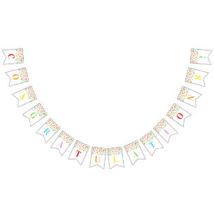 Congratulations Banner Rainbow Confetti
