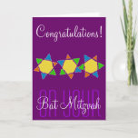 Congratulations Bat Mitzvah Bar Mitzvah Card at Zazzle