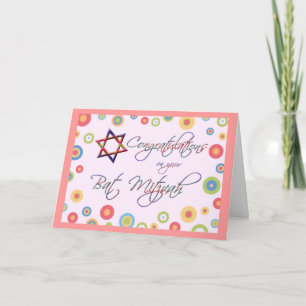 Congratulations/Bat Mitzvah-Colorful and Fun Card