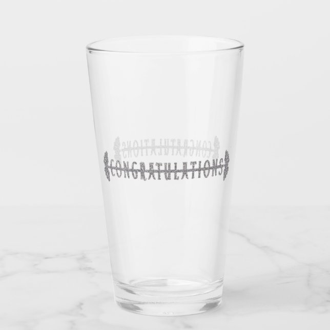 Congratulations Beer Glass Tumbler (Front)