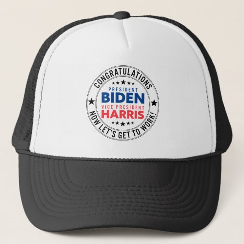 Congratulations Biden Harris Custom Seal Colors Trucker Hat
