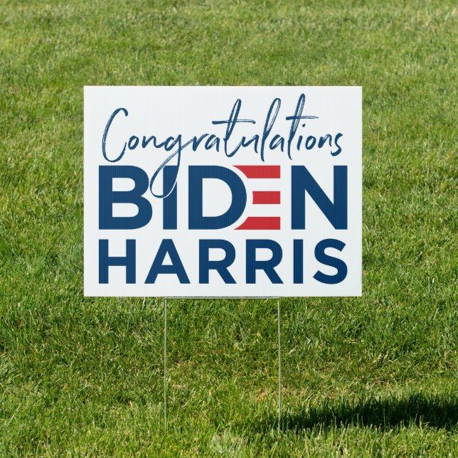 Congratulations Biden Harris Political Yard Sign (Insitu)