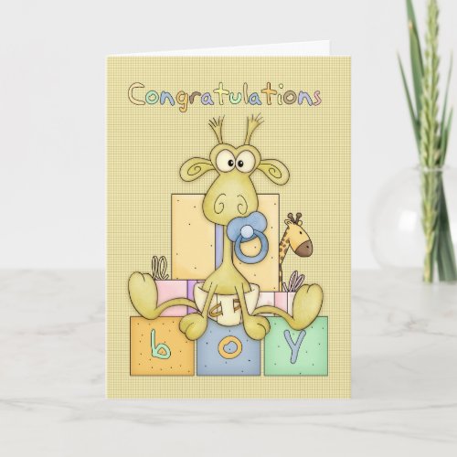 Congratulations Birth Of Baby Boy Card _ Cute Baby