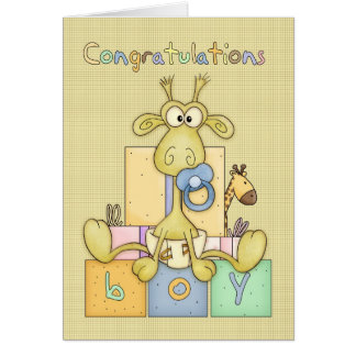 Congratulations Birth Of Baby Boy Card - Cute Baby