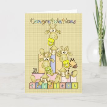 Congratulations Birth Of Triplets Greeting Card by moonlake at Zazzle