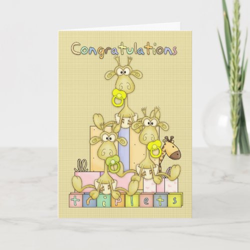 Congratulations Birth Of Triplets Greeting Card