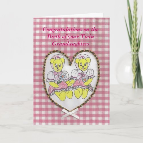 Congratulations birth of your twin grandaughters card