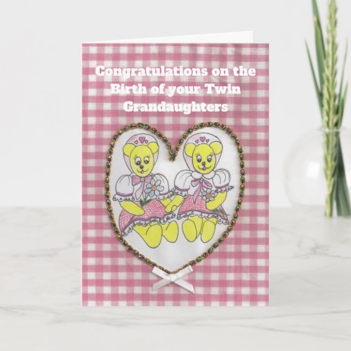 Congratulations birth of your twin grandaughters card