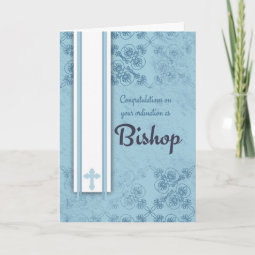 Congratulations Bishop Ordination In Blue Card | Zazzle