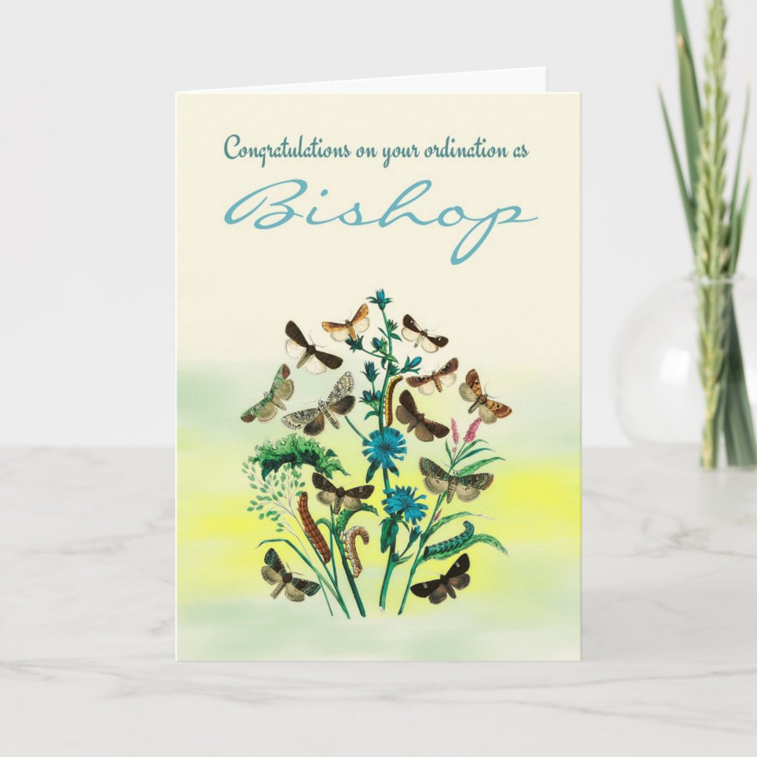 Congratulations Bishop Ordination With Butterflies Card | Zazzle