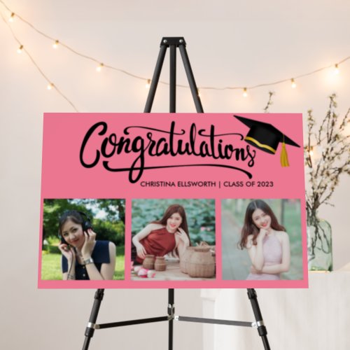 Congratulations Black 3 Photo 2023 Graduation  Foam Board