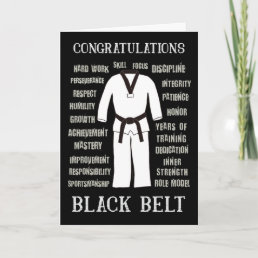 Congratulations Black Belt Taekwondo Karate Judo Card