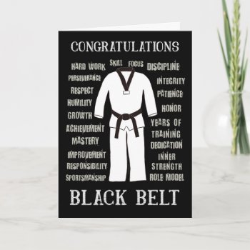 Congratulations Black Belt Taekwondo Karate Judo Card by cbendel at Zazzle