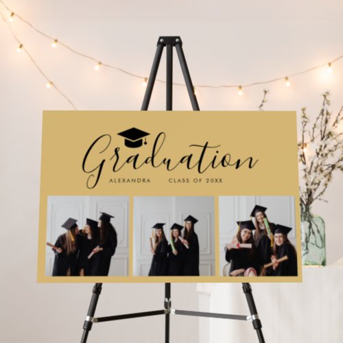  Congratulations Black Gold Graduation 3 Photo  Foam Board