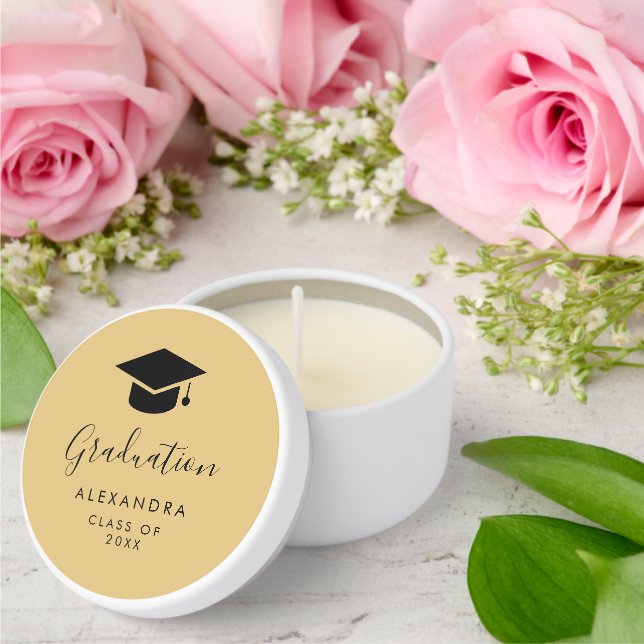  Congratulations Black Gold Graduation  Mini Candle Favors (Insitu (Wedding))