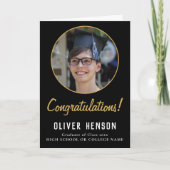 Congratulations Black Graduate Photo Graduation Card (Front)
