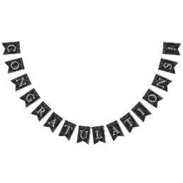 Congratulations - Black Marble Bunting Flags