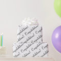 Congratulations Black Script Wedding Baby Grad Wrapping Paper | Zazzle