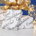 Congratulations Black Script Wedding Baby Grad Wrapping Paper | Zazzle